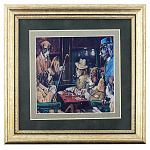 0048097/21*21-зелен КАРТИНА сус.золото "ПОКЕР3"1330-858 (золото белое)паспарту зеленое