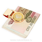 0016194 Златоуст ЗАЖИМ ДЛЯ ДЕНЕГ "Евро" позолота,   в П/У 