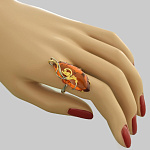 7200264/ср. вес 5-6гг  Серебро 925* КОЛЬЦО вст.Янтарь 