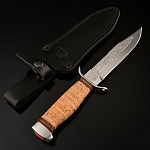 0049617 Златоуст Нож разделочный Волк-3 (береста) нерж