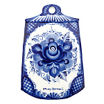  Гжель ДОСКА СЫРНАЯ "ЦВЕТОК" в коб  СТС