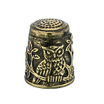 0080742 Сувенир НАПЕРСТОК "СОВА НА ВЕТКЕ" 2,5*2смН03