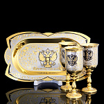 0055131 Златоуст питейный Набор (Лоток ср.3 рюмки высокие) ZL-20396