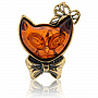 Брошь с янтарем "Кити", фотография 2. Интернет-магазин ЛАВКА ПОДАРКОВ