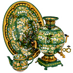 00693821 Самовар электрический ШАР  5Л "ЛАНДЫШИ" с подносом и чайником