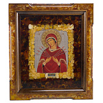 Икона янтарная "Божья Матерь Семистрельная" 34х39 см