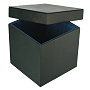 Подарочная упаковка из экокожи темно-зеленая 16х16х16 см, фотография 2. Интернет-магазин ЛАВКА ПОДАРКОВ