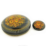 0021704 Хохлома Набор:шкатулка5*11см+брошь5см 2пр.(в/кат.)в ассорт. 65510000000