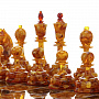 Шахматный деревянный ларец с янтарными фигурами, фотография 2. Интернет-магазин ЛАВКА ПОДАРКОВ