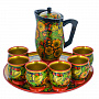 Питейный набор для кваса на 6 персон. Хохлома, фотография 1. Интернет-магазин ЛАВКА ПОДАРКОВ