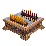 202651/35*35*12см Янтарь Шахматный ЛАРЕЦ с фигурамиЯЛ-0017