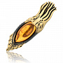 Брошь с янтарем "Каракатица", фотография 2. Интернет-магазин ЛАВКА ПОДАРКОВ