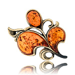 0045077/2064.4 Брошь Винтажный букет 3 (коньячный)