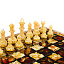 Шахматы складные с инкрустацией и фигурами из янтаря 34х34 см, фотография 6. Интернет-магазин ЛАВКА ПОДАРКОВ