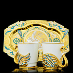 Набор чайно-кофейный "Лебеди" на 2 персоны Златоуст