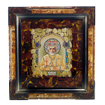 Икона янтарная "Николай Чудотворец" 24х26 см