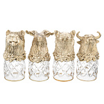 Набор стопок-перевертышей на 4 персоны "Животные"