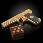 0070318 Златоуст Оружие сувенирное ПИСТОЛЕТ с пулями (сувенирными)нефрит в П/У