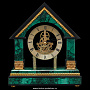 Часы каминные из малахита и бронзы с позолотой "Домик", фотография 1. Интернет-магазин ЛАВКА ПОДАРКОВ