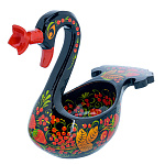 0076564/28*15*23см  Хохлома Братина "Лебедь" клубника