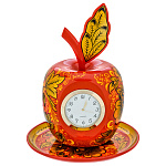 00210021 Хохлома ЧАСЫ-комплект "Яблоко на тарелочке" кудрина красная2 пр.64650000002