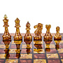 Шахматы с инкрустацией и фигурами из янтаря 30х30 см, фотография 2. Интернет-магазин ЛАВКА ПОДАРКОВ