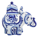 0017325 Гжель Чайница "Слон Удача" 