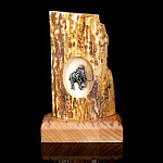  ЭКРАН МАМОНТ, бивень мамонта, дер вязь, благород металл 8*12,5 см