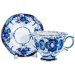 203158 Гжель Чашка "Будничная" в золоте  Авт. Алехин С.С.