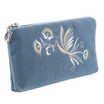 -2090000003611 Очечник тк. бархат Мод 249-1 Рис 852-2 А разм 10*19*2 /тк. бархат голубой /4.2