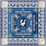 500061 Сувенирный платок "Птица дивная" шелк 70% вискоза 30%, 90*90 МД Нины Ручкиной