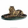 Бронзовая скульптура на подставке из камня "Тигр", фотография 1. Интернет-магазин ЛАВКА ПОДАРКОВ