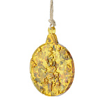 202656 Янтарь Елочная игрушка ШАР янтарь в полиэф смоле 9см