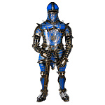 0064671 Скульптура интерьерная СРЕДНЕВЕКОВЫЙ РЫЦАРЬ алюминий, тонировка  (синяя)