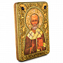 Икона из мореного дуба "Святитель Николай" 15х20 см, фотография 2. Интернет-магазин ЛАВКА ПОДАРКОВ