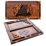 0071401 Изделия из янтаря НАРДЫ подарочные "ВОЛК" в уп. 31,5*61*7,5см