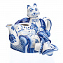 Чайник "Коты на свидании". Гжель, фотография 2. Интернет-магазин ЛАВКА ПОДАРКОВ