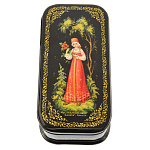 0060941/10*5см  Лаковая миниатюра Палех ШКАТУЛКА "Аленький цветочек" Орлова