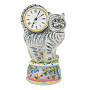 Часы настольные "Кот". Гжель в цвете, фотография 5. Интернет-магазин ЛАВКА ПОДАРКОВ