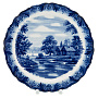 Тарелка декоративная "Пейзаж". Гжель, фотография 1. Интернет-магазин ЛАВКА ПОДАРКОВ