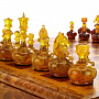 Шахматы в ларце из березового капа с янтарными фигурами, фотография 5. Интернет-магазин ЛАВКА ПОДАРКОВ