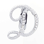 0071336/ДББКДС516886 Бижутерия БРОШЬ БУКВА"Д" серебристая