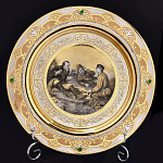 0022784/6513 Златоуст БЛЮДО ПОДАРОЧНОЕ "Охота"(6513)