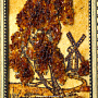 Картина янтарная "Дорога к мельнице" 20 х 14 см, фотография 3. Интернет-магазин ЛАВКА ПОДАРКОВ