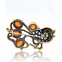 Брошь с янтарем "Рыбка Удача", фотография 1. Интернет-магазин ЛАВКА ПОДАРКОВ