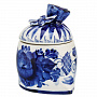 Шкатулка-сахарница "Пчелка на мешке". Гжель, фотография 2. Интернет-магазин ЛАВКА ПОДАРКОВ