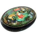 /19*15*2,5см Художественная роспись Шкатулка "В лесной чаще"  овальная 150