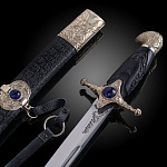 0080213 Оружие сувенирное ШАШКА (синий кабашон)