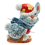 0069705 Сувенир Скульптура "КРОЛИК НА ЛЫЖАХ" керамика