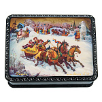 0068932 Шкатулка "ТРОЙКИ .Зима" 10,5*8*3,5см  3 